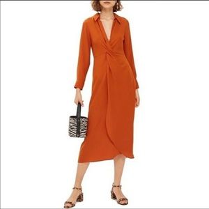 Topshop collared twist maxi dress